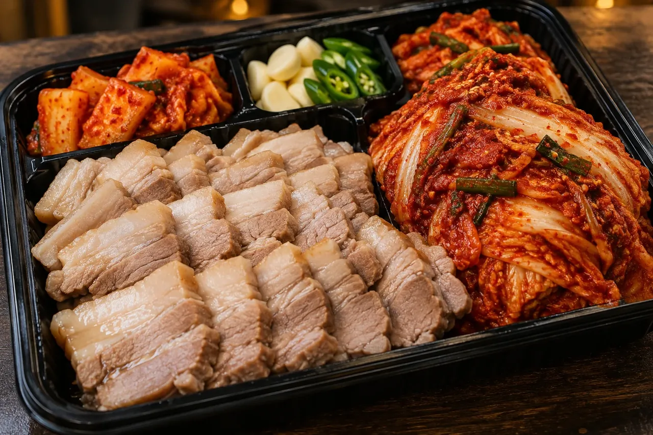 보쌈파는트럭삼촌의 삼겹 보쌈과 전라도식 보쌈김치 특징을 새롭게 구성한 재현 이미지