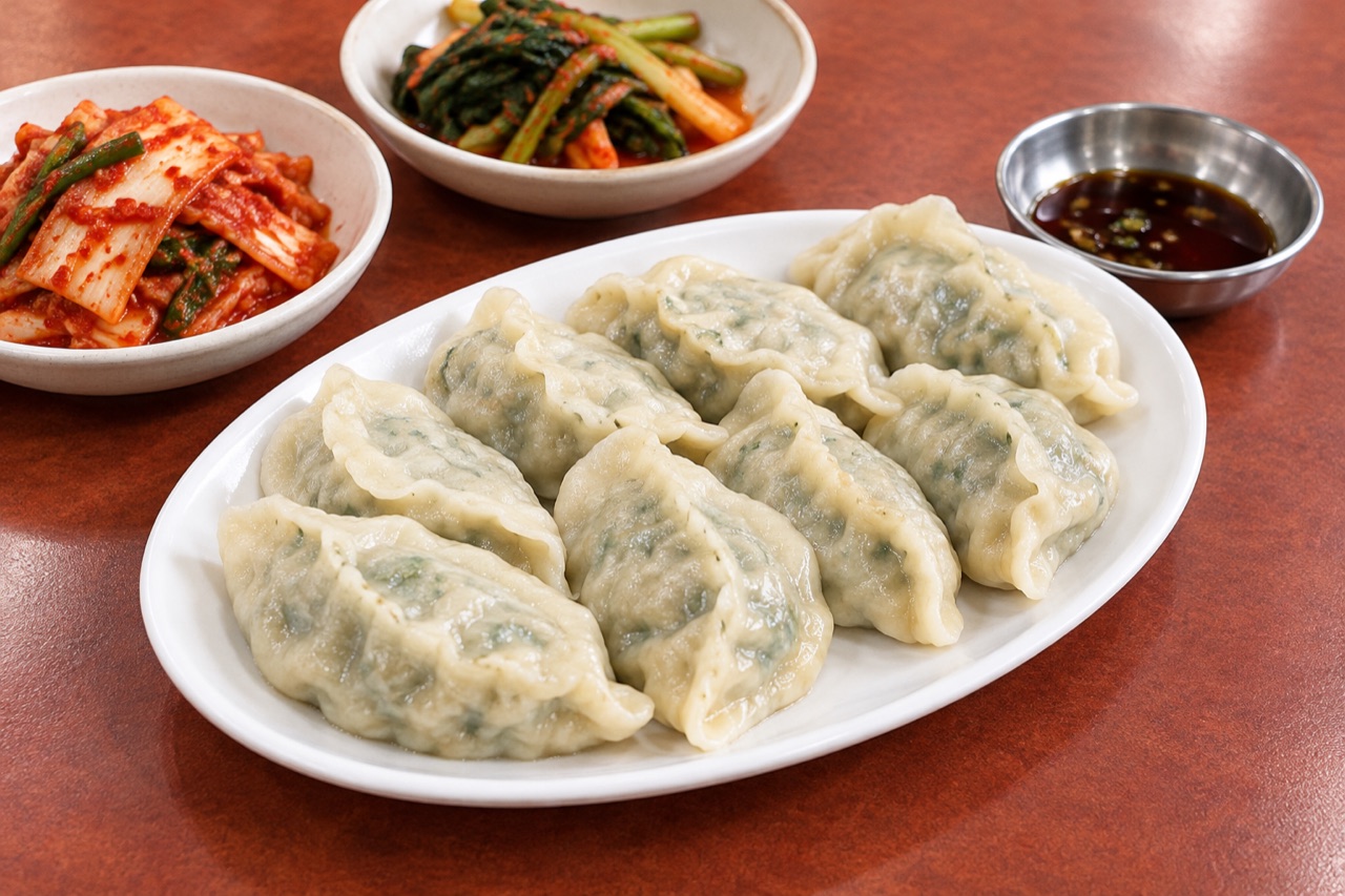 옛진미칼국수 공개 실사진의 특징을 참고해 새로 만든 접시만두 AI 재현 이미지